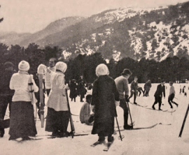 Primeros esquiadores en la Sierra de Guadarrama.